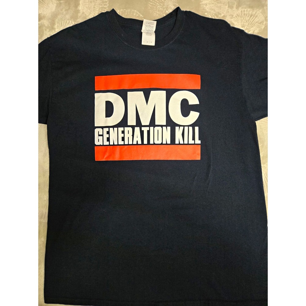 Gildan Heavy Cotton Mens Black DMC Generation Kill Graphic T-Shirt Size L
